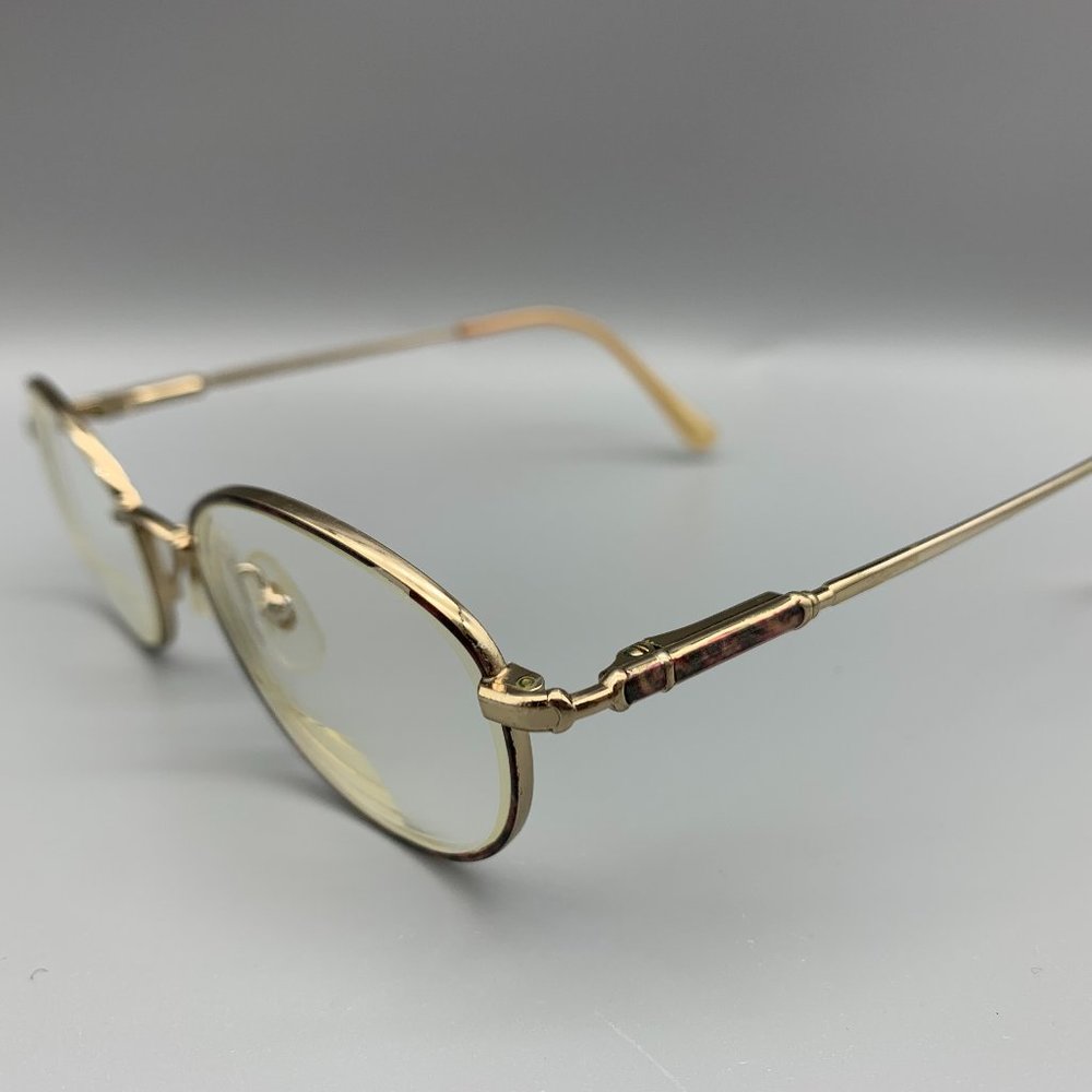 Vintage 80's France Gold Metal Full Rim Glasses